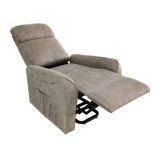 Butaca Relax Power Lift con Estructura de Madera de Eucalipto, Color Cemento, 74x100x88 cm