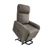 Butaca Relax Power Lift con Estructura de Madera de Eucalipto, Color Cemento, 74x100x88 cm