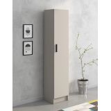 Mueble multiusos Armario Auxiliar Multiusos Color Beige – 1 Puerta, 4 Baldas, 37x180x35 cm – Madera Práctico y Funcional.