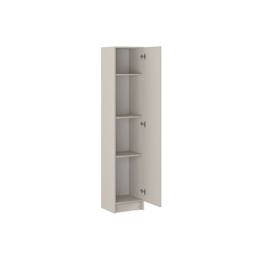 Mueble multiusos Armario Auxiliar Multiusos Color Beige – 1 Puerta, 4 Baldas, 37x180x35 cm – Madera Práctico y Funcional.