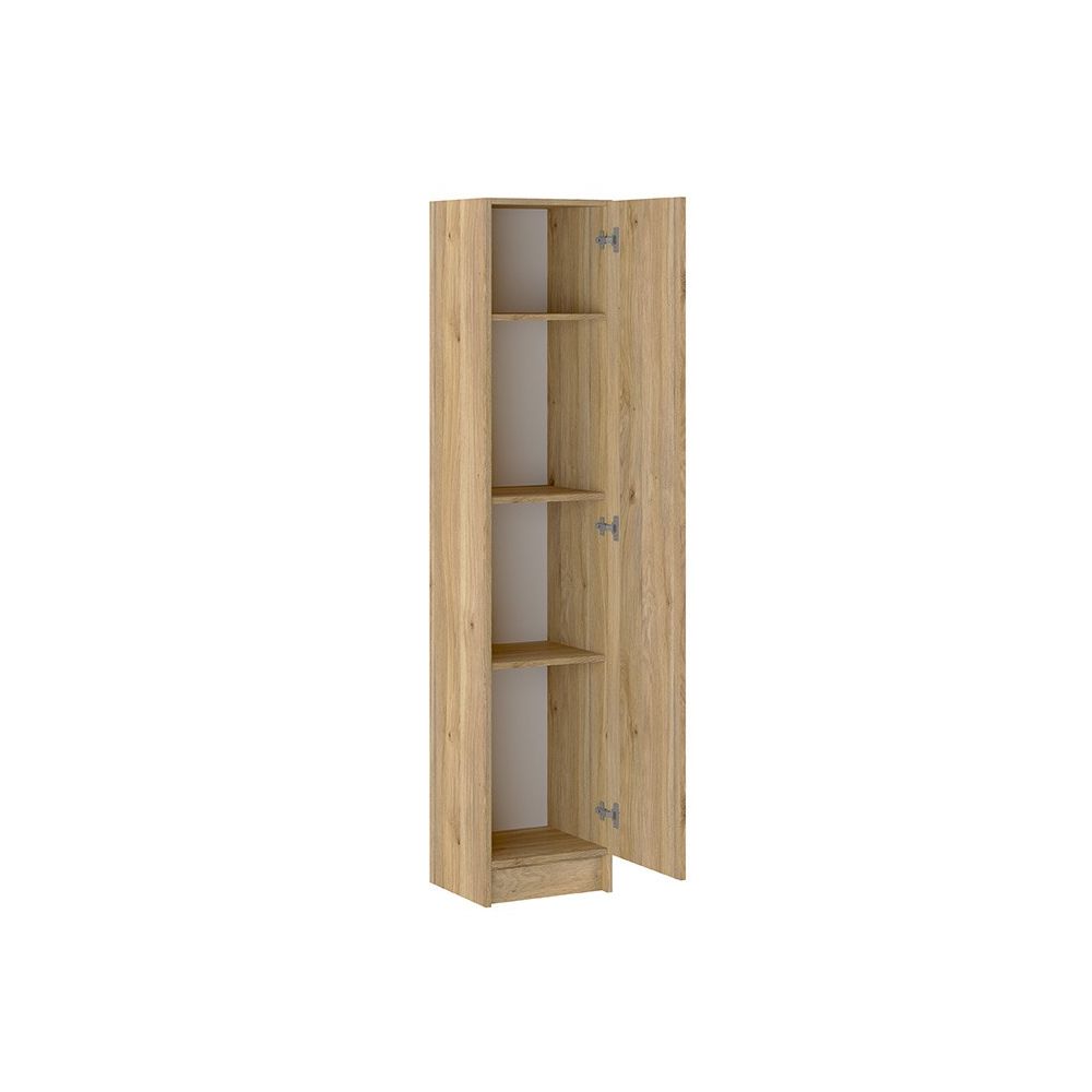 Mueble Multiusos Armario Auxiliar Color Mauvella – 1 Puerta, 4 Baldas, 37x180x35 cm – Madera Práctico y Funcional.
