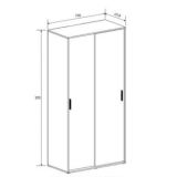 Meyvaser Armario ropero para dormitorio con 2 puertas correderas Color Beige 200x100x50 Cm