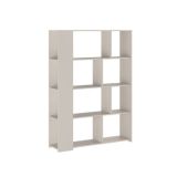 Estantería Decorativa, Librería, Separador Ambientes, Acabado en Color Beige, Medidas: 176 cm (Al) x 129 cm (Anc) x 33 cm (Fon)
