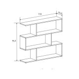 Meyvaser Librería Estantería Asimétrica baja Para Salón de Madera Color Mauvella 96,3x110x24,6 cm