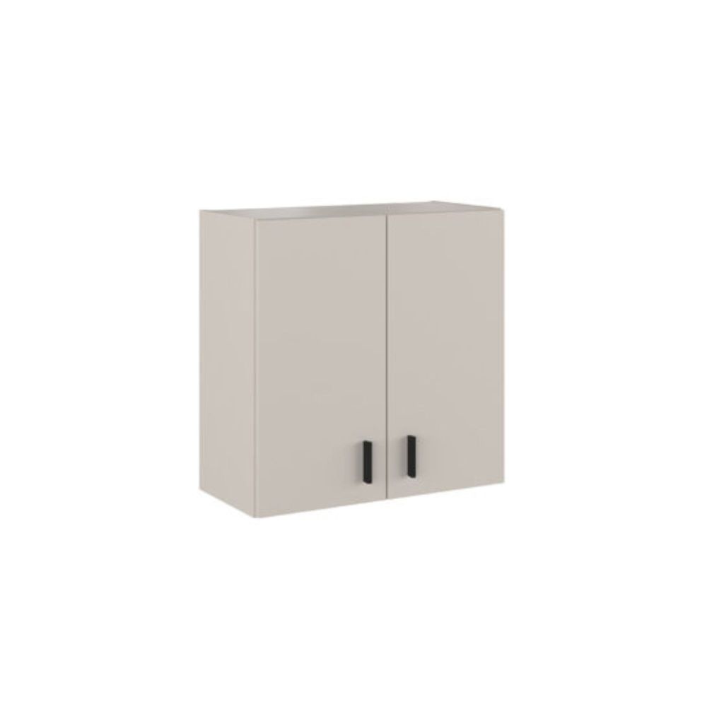 Conjunto de Muebles de Cocina Alto y Bajo de 2 Puertas en Madera Beige, 61x61x29 cm y 60x80x34 Cm