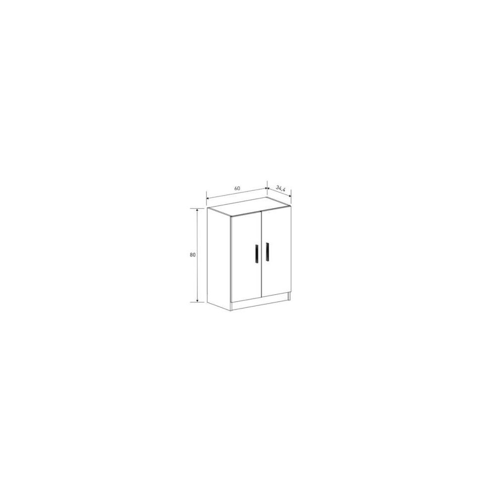 Conjunto de Muebles de Cocina Alto y Bajo de 2 Puertas en Madera Mauvella, 61x61x29 cm y 60x80x34 Cm