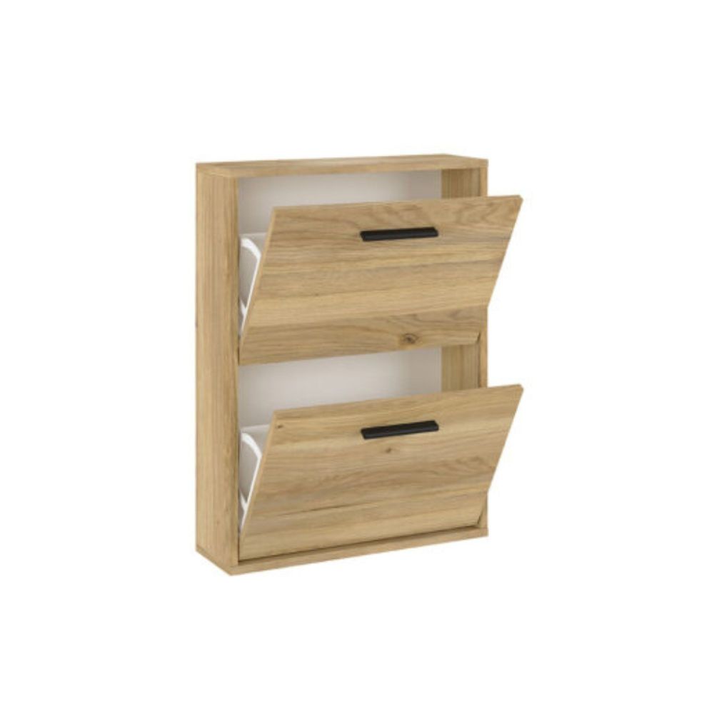 Zapatero con 2 Puertas, Mueble para Zapatos Estrecho en Color Mauvella, Medidas: 73 cm (Al) x 54 cm (Anc) x 18 cm (Fon)