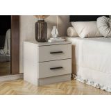 Conjunto Pack Cabecero y 2 Mesitas de Noche,Mesilla de noche 2 Cajones Color Beige, Medidas:110x45x1,6 cm (LargoxAltoxProfundo)