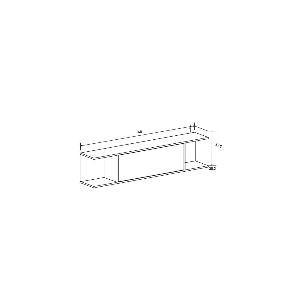 Mueble de TV de Diseño Nórdico + Modulo Alto, 2 Compartimentos y 2 Puertas,Mauvella Rayas, 49cm(Al) x 180cm (Anc) x 40cm (Fon)