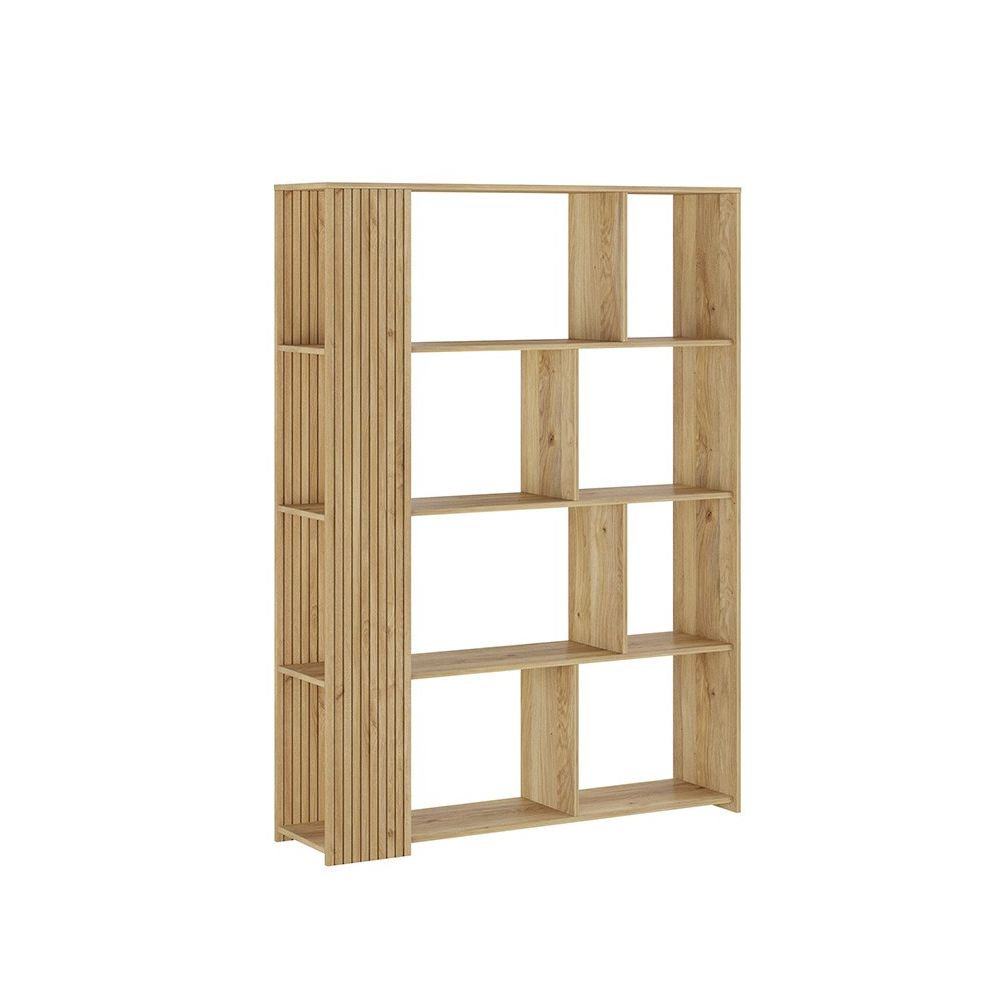 Conjunto de Salón Mueble Completo: Bajo TV, Vitrina, Estantería Decorativa y 2 Estantes - Color Mauvella Rayas
