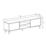 Conjunto de Salón Mueble Completo: Bajo TV, Vitrina, Estantería Decorativa y 2 Estantes - Color Mauvella Rayas