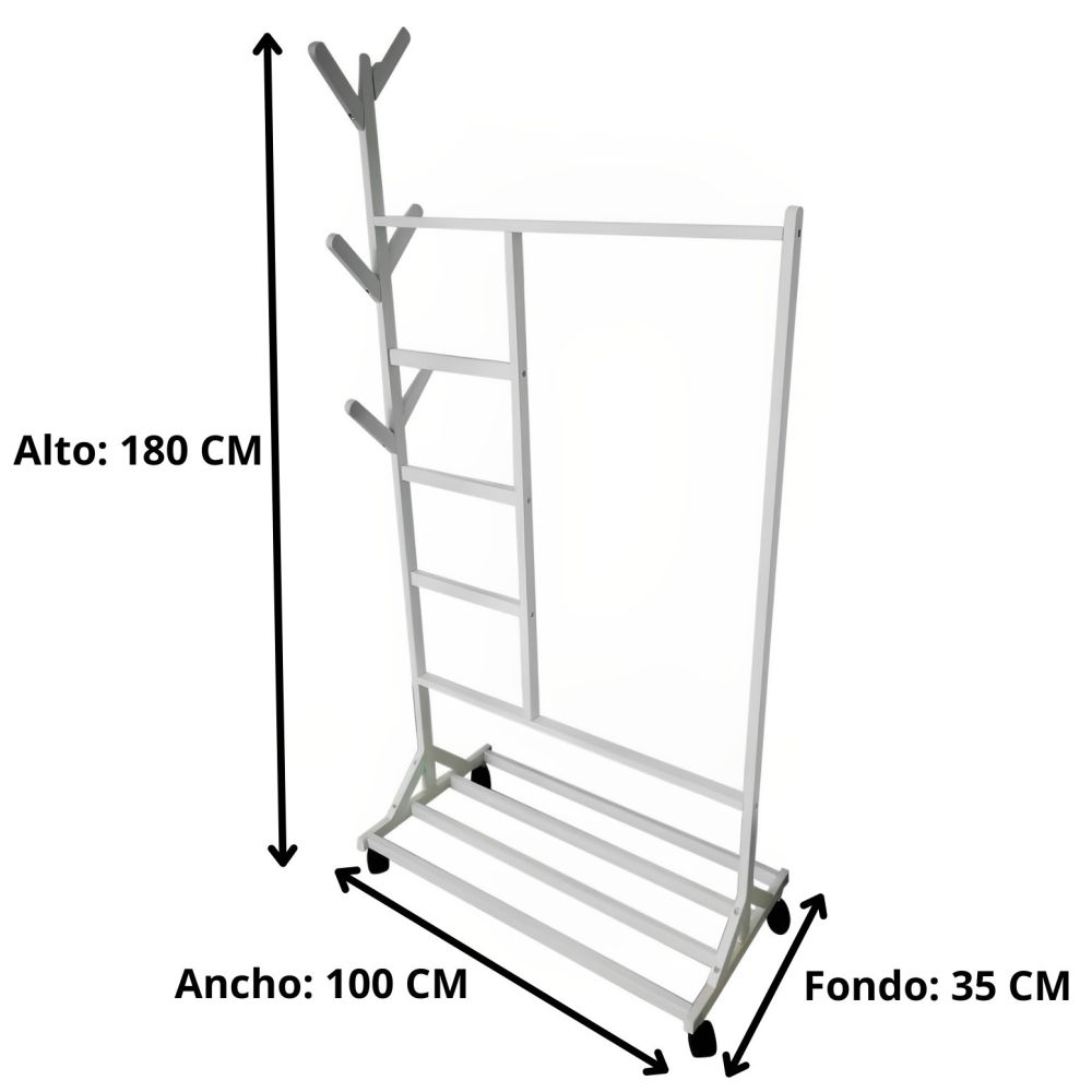 SALDO: Perchero colgador multiusos de bambú blanco