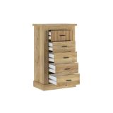 Sinfonier 5 Cajones, Cómoda Dormitorio, Acabado en Mauvella Rayas / 66 cm (Largo) x 107 cm (Alto) x 39,6 cm de (Fondo)