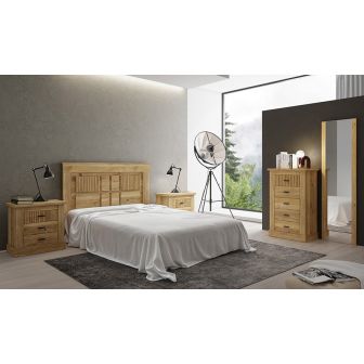 Sinfonier 5 Cajones, Cómoda Dormitorio, Acabado en Mauvella Rayas / 66 cm (Largo) x 107 cm (Alto) x 39,6 cm de (Fondo)