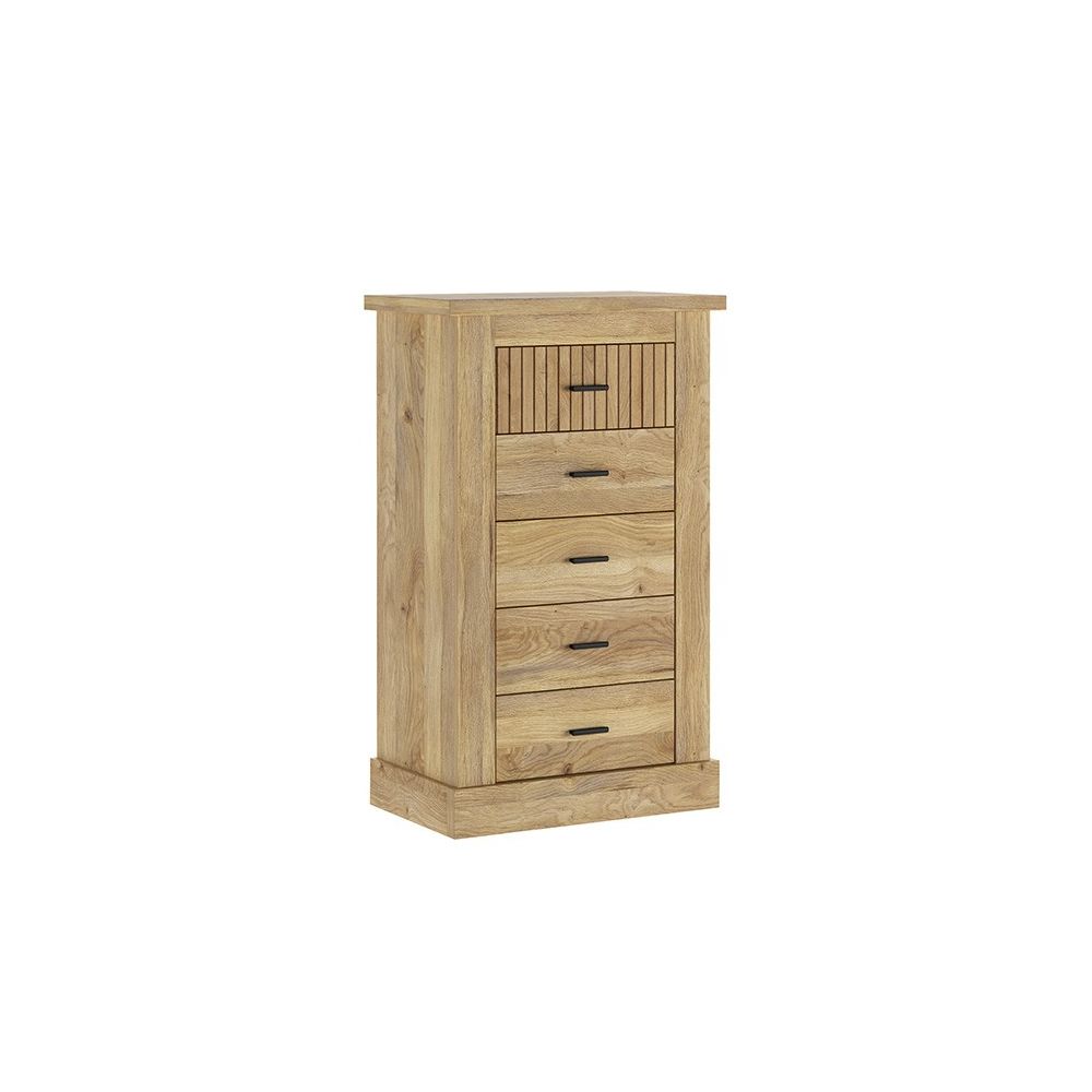 Pack de Muebles de Dormitorio Habitación Infantil con Cabecero, 1 Mesita de Noche 3 Cajones y Sinfonier en Color Mauvella Rayas