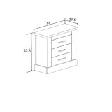 Pack Cabecero de 160 x 120 cm + 2 Mesitas de Noche de 3 Cajones|Color Mauvella Rayas (para Cama de 135-140 o 160)