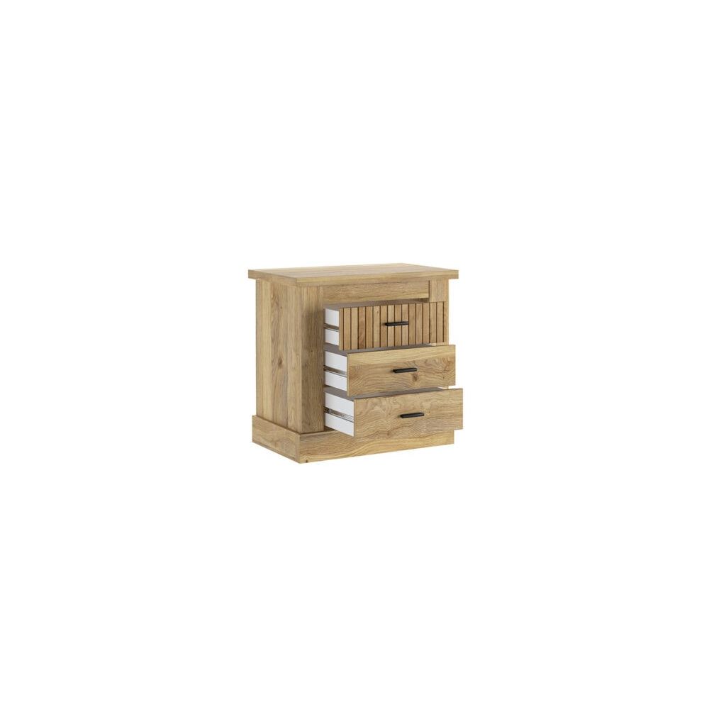Pack Cabecero de 110 x 120 cm + 2 Mesitas de Noche de 3 Cajones | Dormitorio Completo Infantil | Color Mauvella Rayas