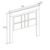 Cabecero Nórdico de 160 (Anc) x 120 (Al) x 3,8 (Fon) Cm | Práctico y Elegante |Colores Cambria y Blanco (para Cama de 135-140