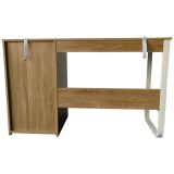 Escritorio Oficina 120 cm con 3 Cajones, Mesa de Ordenador Moderna, Tablero MDF y Melamina, Color Sonoma/Blanco, 120x48x74 cm