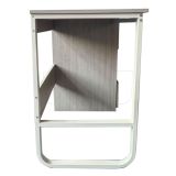 Escritorio Oficina 120 cm con 3 Cajones, Mesa de Ordenador Moderna, Tablero MDF y Melamina, Gris/Blanco, 120x48x74 cm