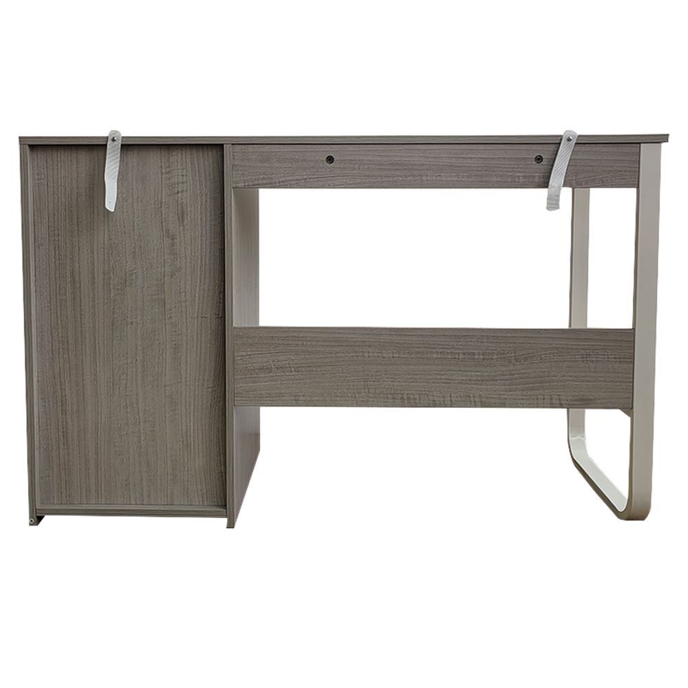 Escritorio Oficina 120 cm con 3 Cajones, Mesa de Ordenador Moderna, Tablero MDF y Melamina, Gris/Blanco, 120x48x74 cm